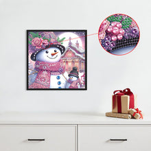 Load image into Gallery viewer, Diamond Painting - Partial Special Shaped - Christmas Atmosphere Snowman (30*30CM)
