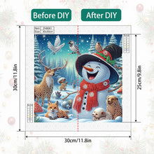 Load image into Gallery viewer, Diamond Painting - Partial Special Shaped - Christmas Atmosphere Snowman (30*30CM)
