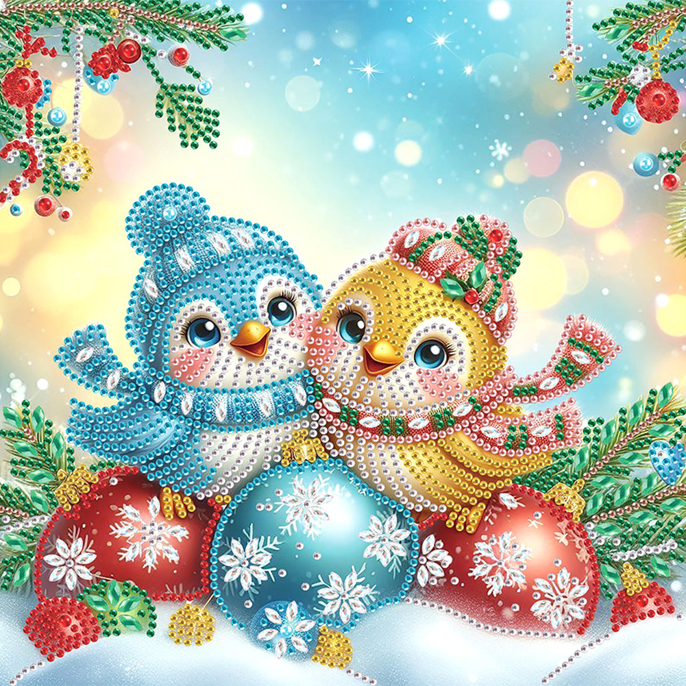 Diamond Painting - Partial Special Shaped - Christmas Bird (30*30CM)