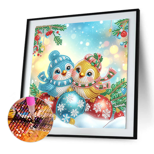 Diamond Painting - Partial Special Shaped - Christmas Bird (30*30CM)