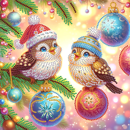 Diamond Painting - Partial Special Shaped - Christmas Bird (30*30CM)