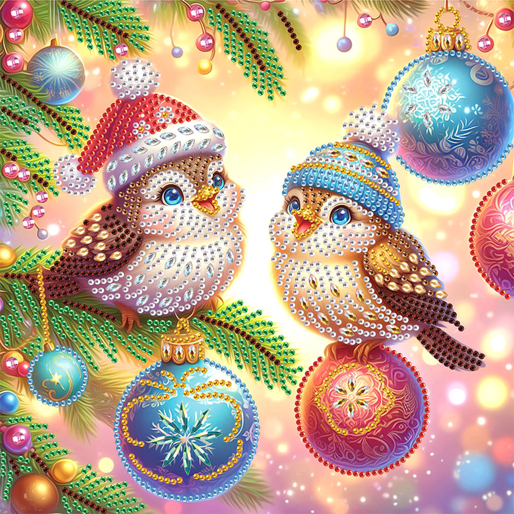Diamond Painting - Partial Special Shaped - Christmas Bird (30*30CM)