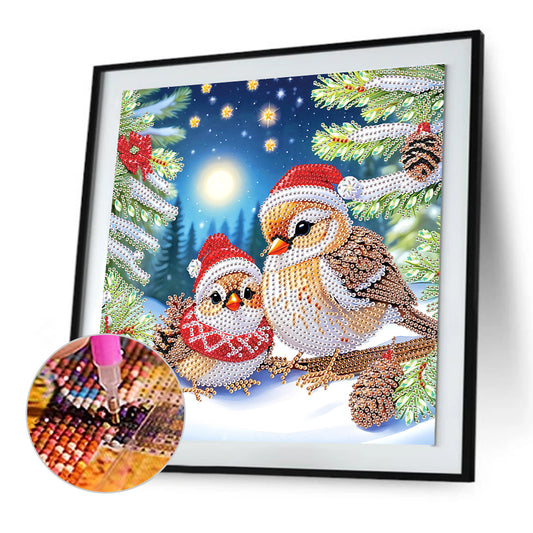 Diamond Painting - Partial Special Shaped - Christmas Bird (30*30CM)