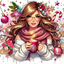 Load image into Gallery viewer, AB Diamond Painting - Full Round - Christmas Girl (40*40CM)
