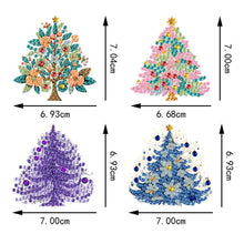 Load image into Gallery viewer, 4Pcs Acrylic Special Shaped Christmas Tree 5D DIY Diamond Art Brooch Jewelry Kit

