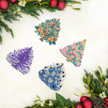 Load image into Gallery viewer, 4Pcs Acrylic Special Shaped Christmas Tree 5D DIY Diamond Art Brooch Jewelry Kit
