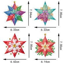 Load image into Gallery viewer, 4Pcs Acrylic Special Shaped Christmas Star 5D DIY Diamond Art Brooch Jewelry Kit
