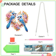 Load image into Gallery viewer, Acrylic Special Shaped Heart Blue Bird Diamond Painting Hanging Ornaments Kit
