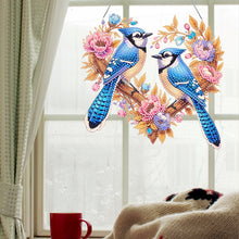 Load image into Gallery viewer, Acrylic Special Shaped Heart Blue Bird Diamond Painting Hanging Ornaments Kit
