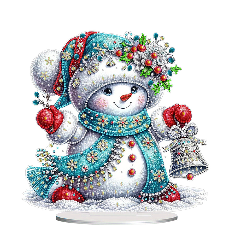Acrylic Christmas Snowman Desktop Diamond Art Kits Rhinestones Desktop Ornaments
