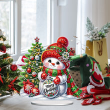 Load image into Gallery viewer, Acrylic Christmas Snowman Desktop Diamond Art Kits Rhinestones Desktop Ornaments
