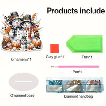 Load image into Gallery viewer, Acrylic Christmas Snowman Desktop Diamond Art Kits Rhinestones Desktop Ornaments
