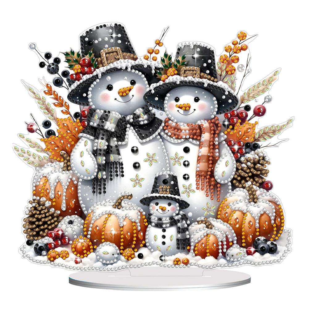 Acrylic Christmas Snowman Desktop Diamond Art Kits Rhinestones Desktop Ornaments