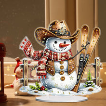 Load image into Gallery viewer, Acrylic Christmas Snowman Desktop Diamond Art Kits Rhinestones Desktop Ornaments
