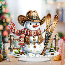 Load image into Gallery viewer, Acrylic Christmas Snowman Desktop Diamond Art Kits Rhinestones Desktop Ornaments
