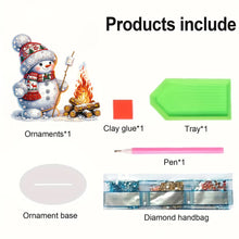 Load image into Gallery viewer, Acrylic Christmas Snowman Desktop Diamond Art Kits Rhinestones Desktop Ornaments
