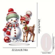 Load image into Gallery viewer, Acrylic Christmas Snowman Desktop Diamond Art Kits Rhinestones Desktop Ornaments
