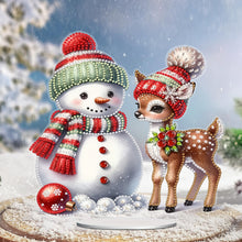 Load image into Gallery viewer, Acrylic Christmas Snowman Desktop Diamond Art Kits Rhinestones Desktop Ornaments
