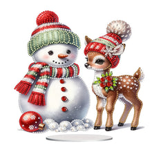Load image into Gallery viewer, Acrylic Christmas Snowman Desktop Diamond Art Kits Rhinestones Desktop Ornaments
