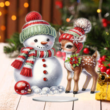 Load image into Gallery viewer, Acrylic Christmas Snowman Desktop Diamond Art Kits Rhinestones Desktop Ornaments
