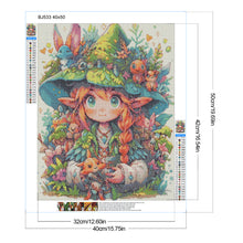 Load image into Gallery viewer, Diamond Painting - Full Round - Forest Animals and Elf Girl (40*50CM)
