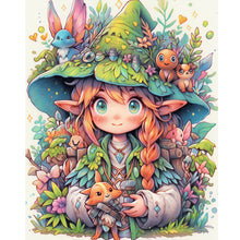 Load image into Gallery viewer, Diamond Painting - Full Round - Forest Animals and Elf Girl (40*50CM)
