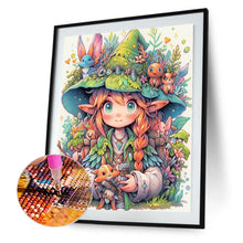 Load image into Gallery viewer, Diamond Painting - Full Round - Forest Animals and Elf Girl (40*50CM)
