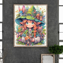 Load image into Gallery viewer, Diamond Painting - Full Round - Forest Animals and Elf Girl (40*50CM)
