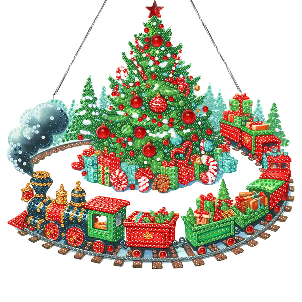 Christmas Acrylic Special Shape Santa Claus 5D DIY Diamond Painting Dots Pendant