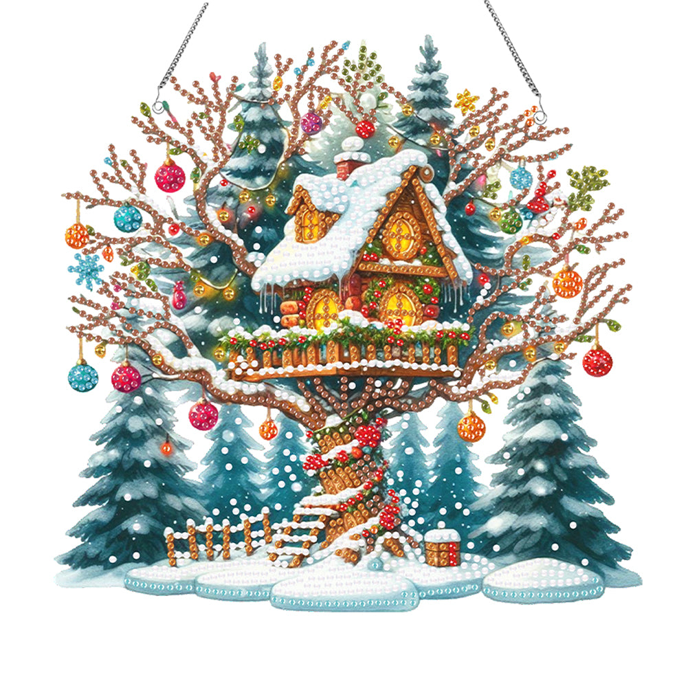 Christmas Acrylic Special Shape Santa Claus 5D DIY Diamond Painting Dots Pendant