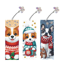 Load image into Gallery viewer, 3Pcs Christmas Special Shape Cat Diamond Painting Bookmark for Reading Day Gift
