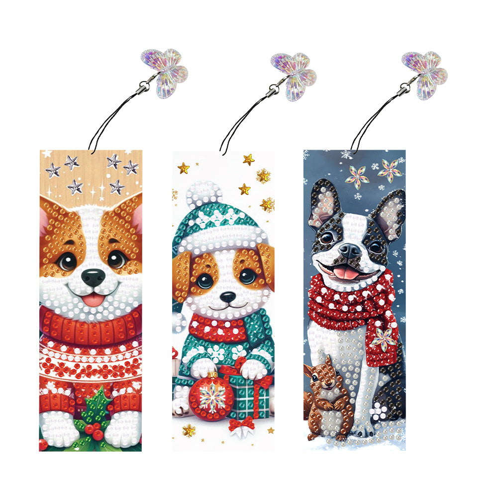3Pcs Christmas Special Shape Cat Diamond Painting Bookmark for Reading Day Gift