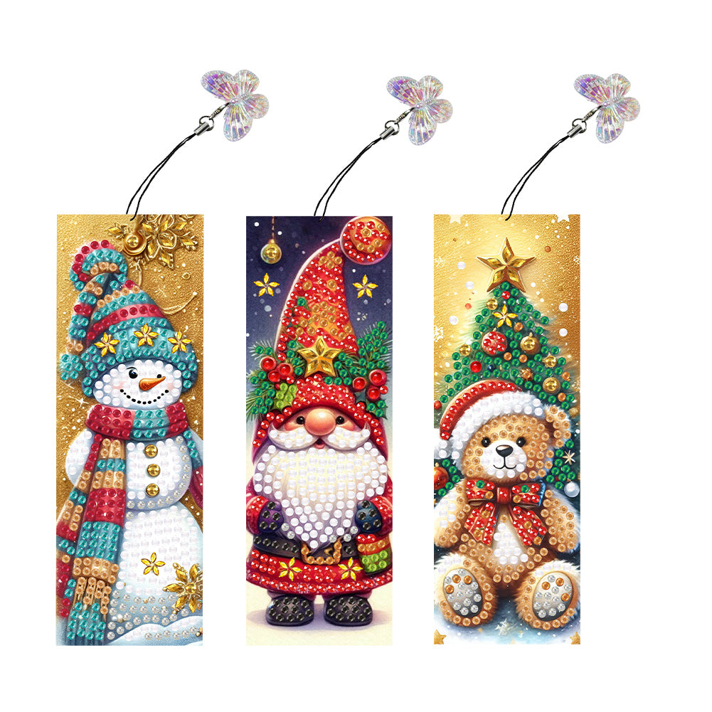 3Pcs Christmas Special Shape Cat Diamond Painting Bookmark for Reading Day Gift