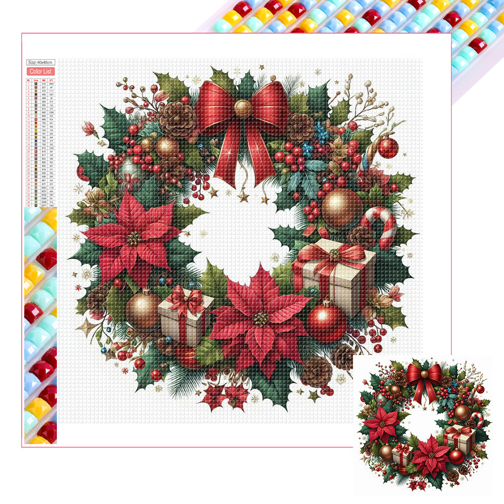 Diamond Painting - Full Square - Christmas wreath (30*30CM)