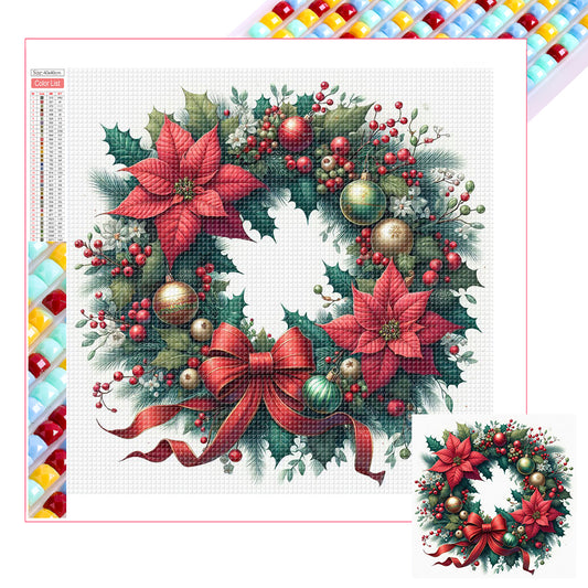 Diamond Painting - Full Square - Christmas wreath (30*30CM)