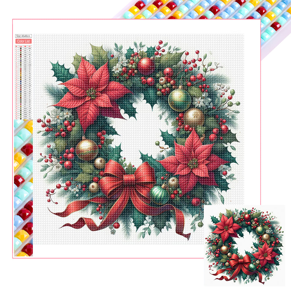 Diamond Painting - Full Square - Christmas wreath (30*30CM)