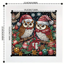 Load image into Gallery viewer, Diamond Painting - Partial Special Shaped - Christmas owl with framed (19.2*19.2CM)
