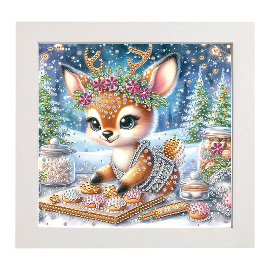 Diamond Painting - Partial Special Shaped - Baked elk with framed (19.2*19.2CM)