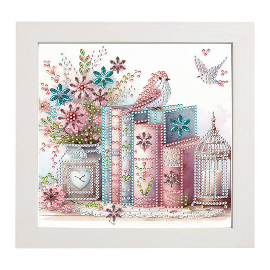 Diamond Painting - Partial Special Shaped - Book bird with framed (19.2*19.2CM)