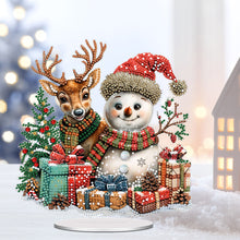 Load image into Gallery viewer, Acrylic Special Shape Christmas Elk and Snowman Diamond Painting Desktop Decors
