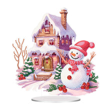 Load image into Gallery viewer, Acrylic Special Shape Christmas Snowman &amp; House Diamond Painting Desktop Decors
