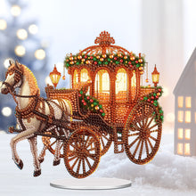 Load image into Gallery viewer, Acrylic Special Shape Christmas Carriage Diamond Painting Desktop Decors
