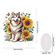 Load image into Gallery viewer, Acrylic Special Shape Sunflower Dog Diamond Painting Desktop Decorations

