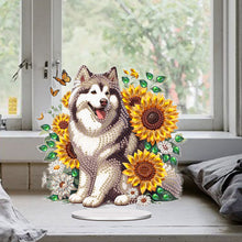 Load image into Gallery viewer, Acrylic Special Shape Sunflower Dog Diamond Painting Desktop Decorations
