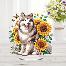 Load image into Gallery viewer, Acrylic Special Shape Sunflower Dog Diamond Painting Desktop Decorations
