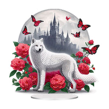 Load image into Gallery viewer, Acrylic Special Shape Fox Rose Castle Diamond Painting Desktop Decorations
