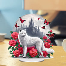 Load image into Gallery viewer, Acrylic Special Shape Fox Rose Castle Diamond Painting Desktop Decorations
