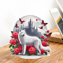 Load image into Gallery viewer, Acrylic Special Shape Fox Rose Castle Diamond Painting Desktop Decorations
