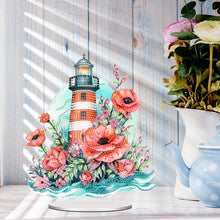 Load image into Gallery viewer, Acrylic Special Shape Poppy Lighthouse Diamond Painting Desktop Decorations
