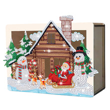Load image into Gallery viewer, Wooden Christmas Santa &amp; Snowman Diamond Painting Money Saving Box for Beginners
